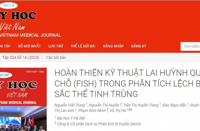 Hoàn thiện kỹ thuật lai huỳnh quang tại chỗ (FISH) trong phân tích lệch bội nhiễm sắc thể tinh trùng